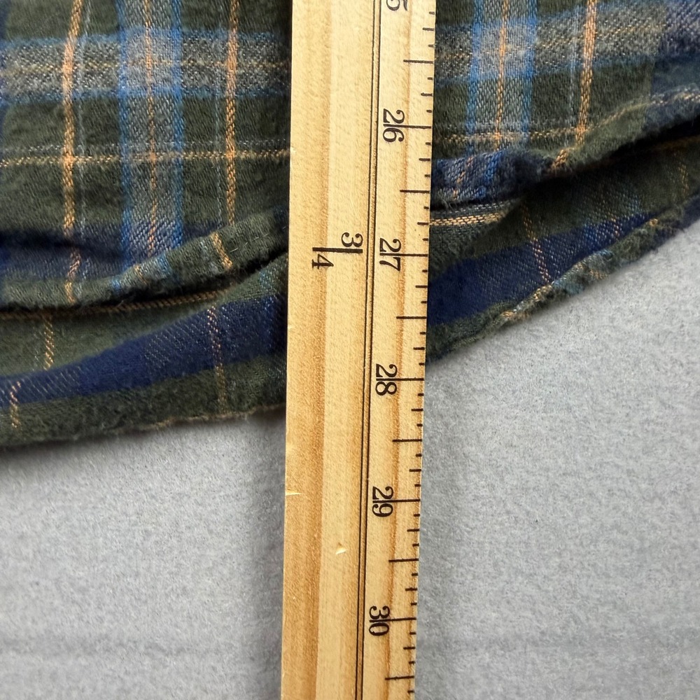 Vintage 90s LL Bean Northwoods Mens Large Green Plaid Flannel Shirt Made in USA - Picture 7 of 7